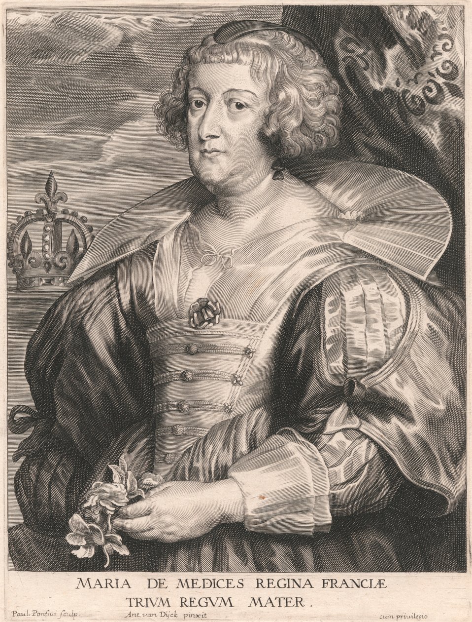 Marie de Medicis, královna Francie, matka tří králů od Paulus Pontius