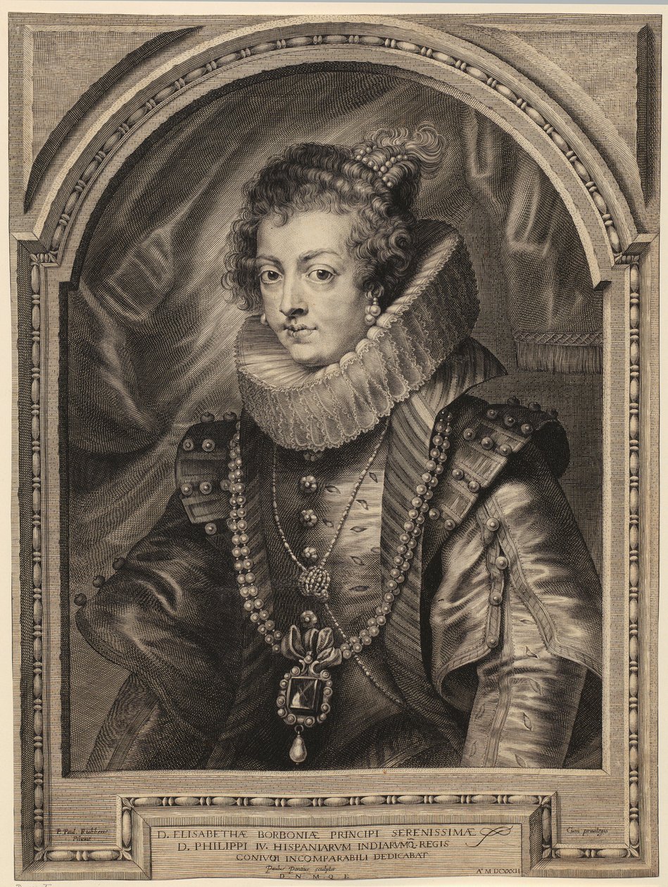 Portrét královny Alžběty Bourbonské [Isabel de Borbón y Médicis] od Paulus Pontius