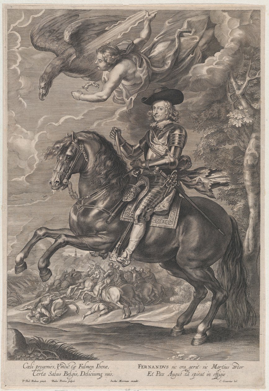 Portrét kardinála-Infante Ferdinanda Rakouského, na koni, ca. 1640-53, ca. 1640-53. od Paulus Pontius