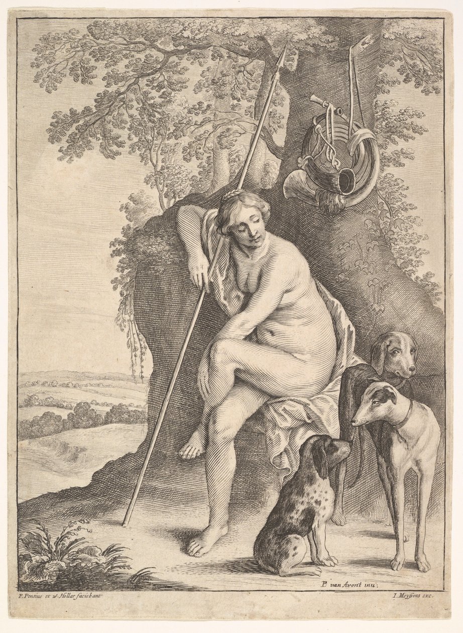 Sedící postava lovkyně Diany, 1625-77. od Paulus Potter