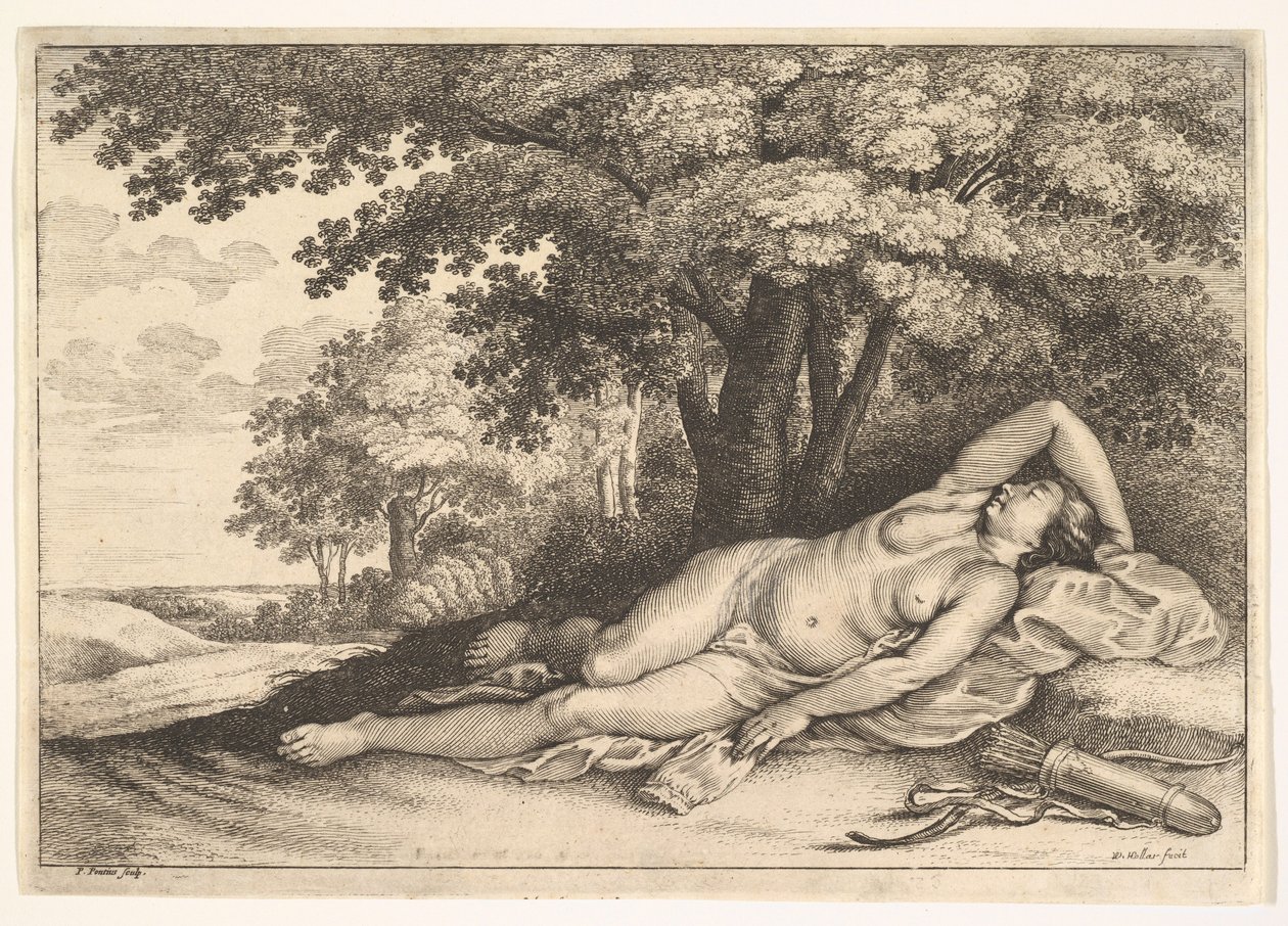 Spící lovkyně, 1625-77. od Paulus Potter