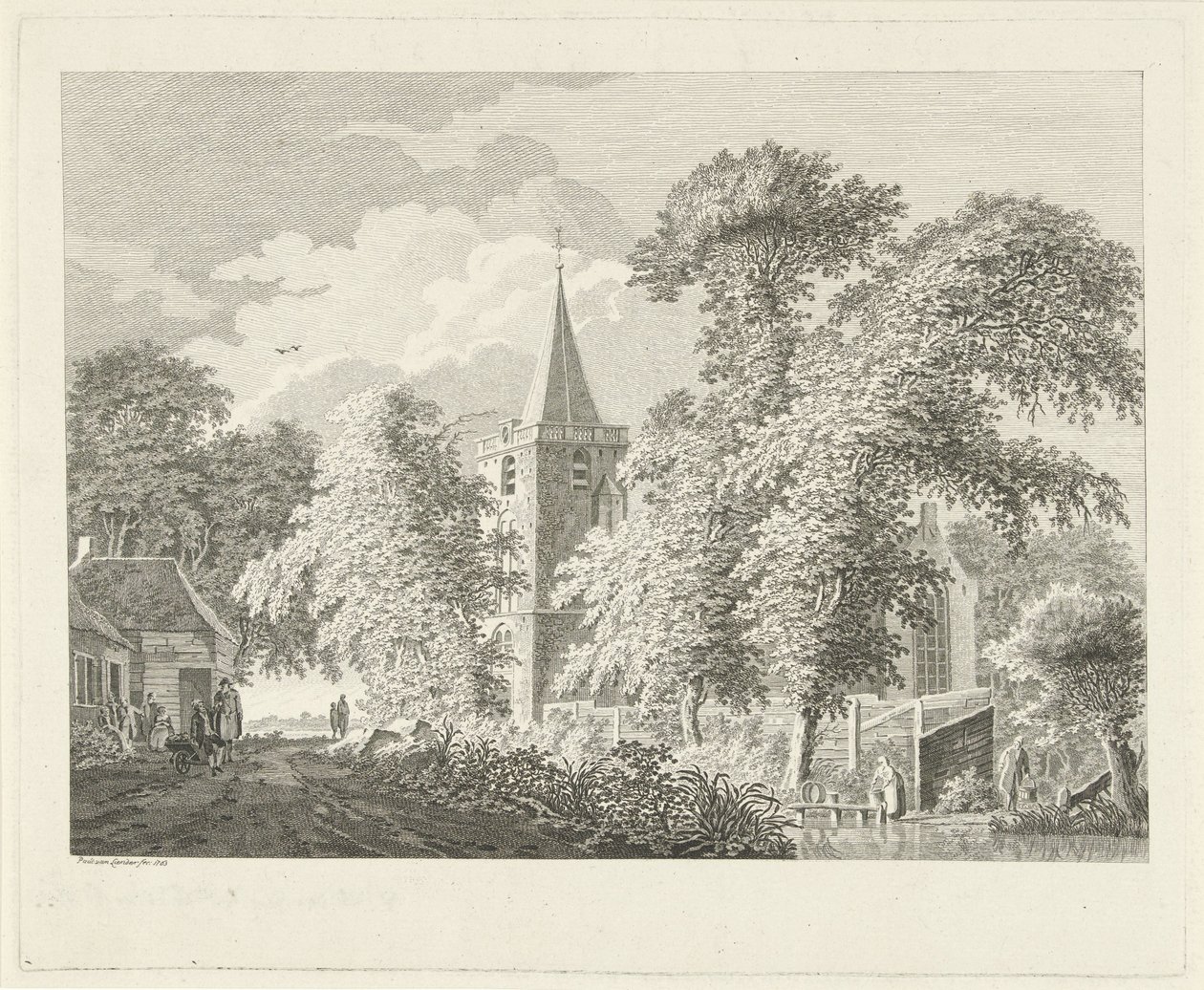 Pohled na vesnici v Maartensdijk, 1753 od Paulus van Liender