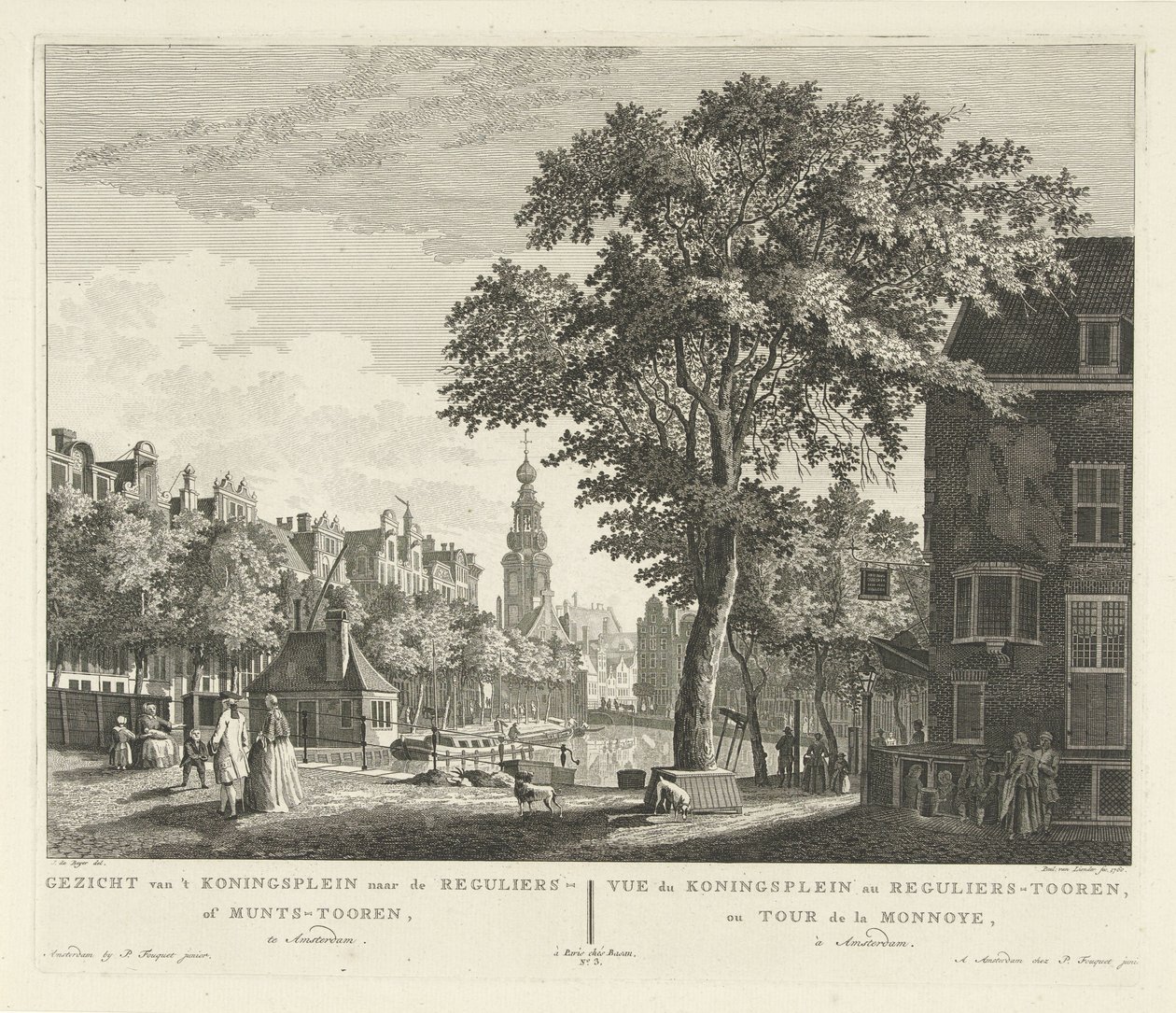 Pohled na Munttoren v Amsterdamu Pohled z 