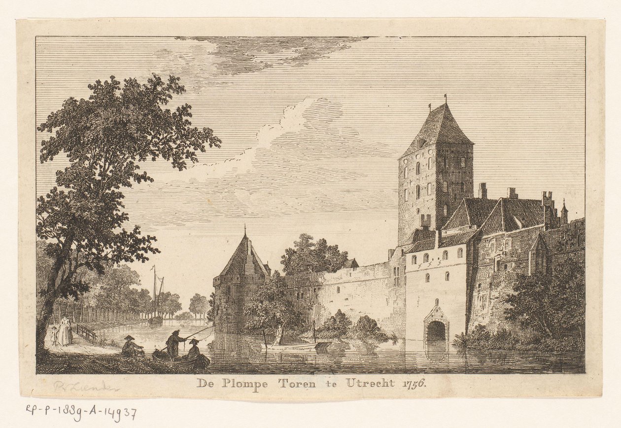 Pohled na Plompe Toren v Utrechtu, 1756 Plompe Toren v Utrechtu 1756 (název na objektu) od Paulus van Liender