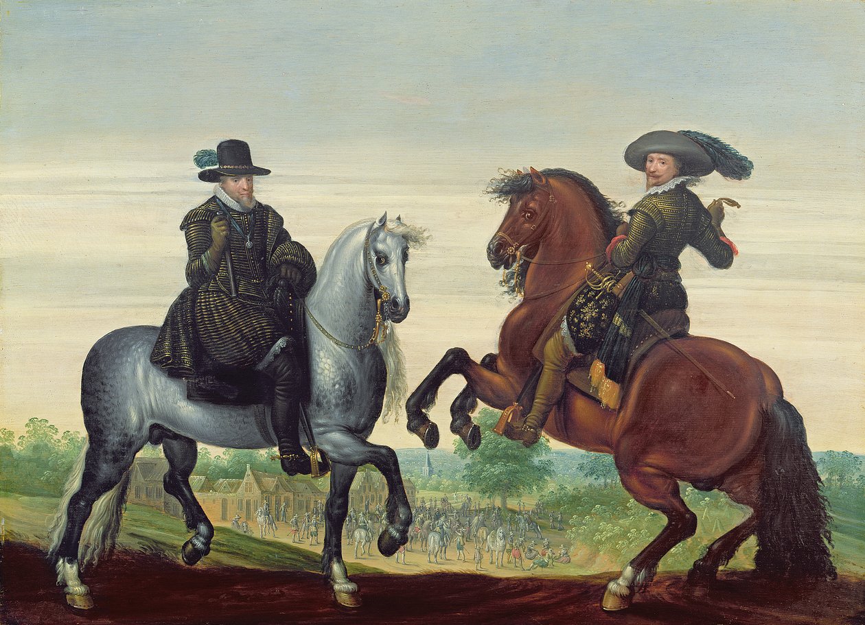 Maurits (1567-1625) a Frederik Hendrik (1584-1647) z Nassau, princové z Orange od Pauwels van Hillegaert