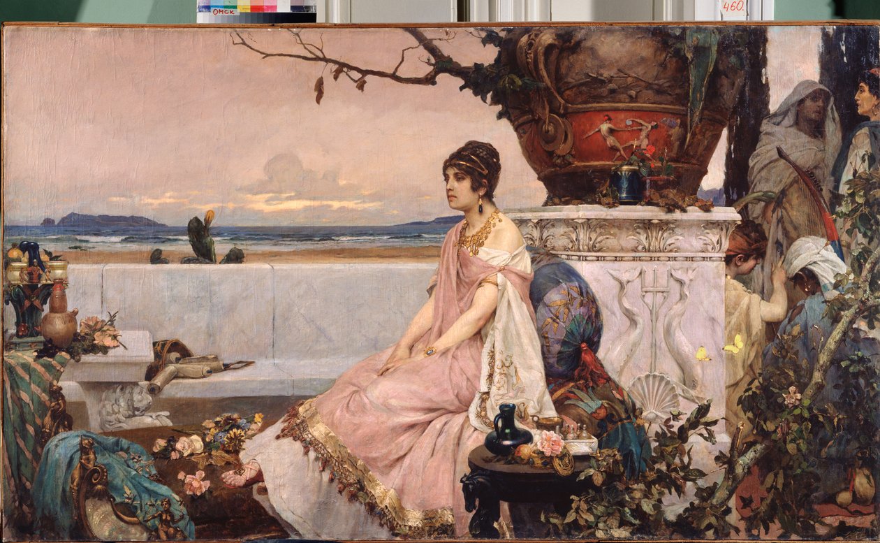 Femme romaine au puits (Roman Woman At The Well) - Peinture de Pavel Alexandrovich Svědomsky (Svědomski) (1849-1904), huile sur toile, art russe od Pavel Alexandrovich Svedomsky