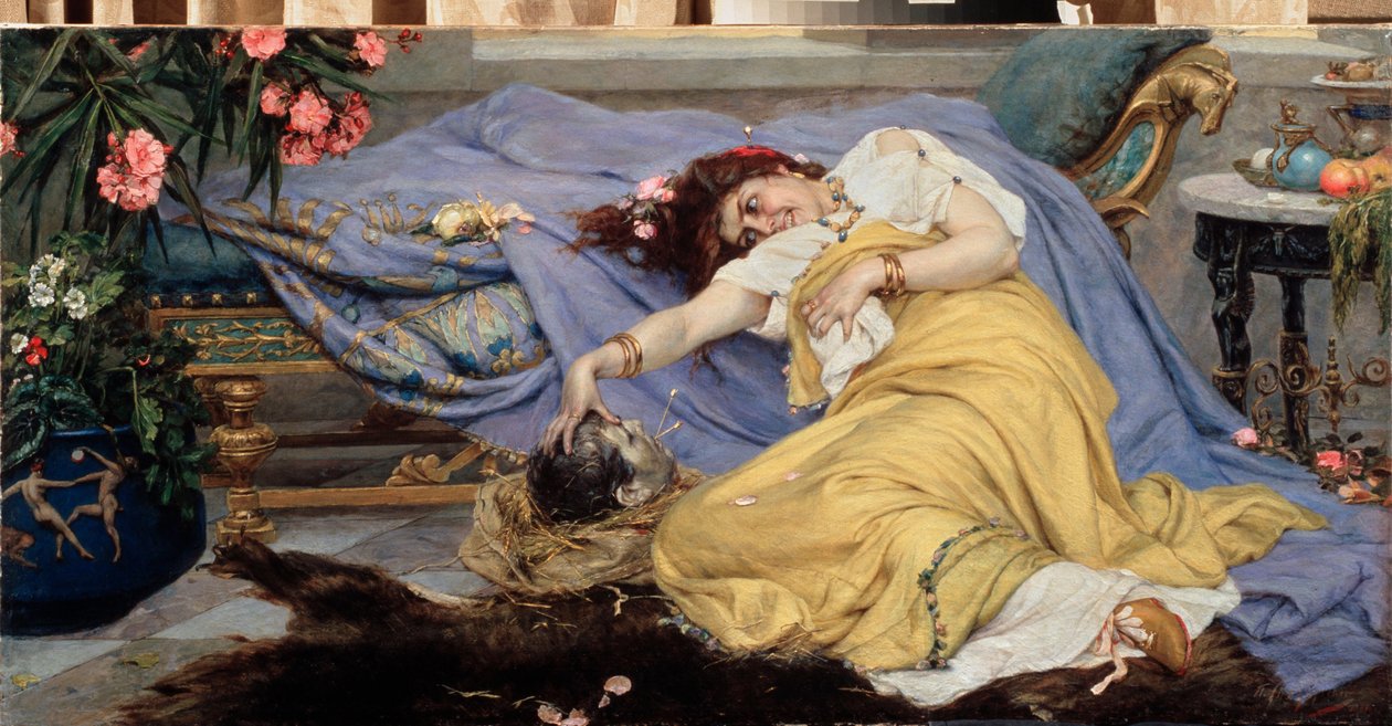 Fulvia (Fulvie Flacca Bambula, 77-40 let J-C) s Cicero (Marcus Tullius Cicero) od Pavel Alexandrovich Svedomsky