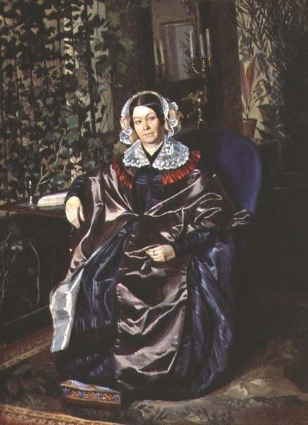 Portrét Marie Pavlovny Družininové († 1872) koncem 40. let 19. století (olej na plátně) od Pavel Andreevich Fedotov