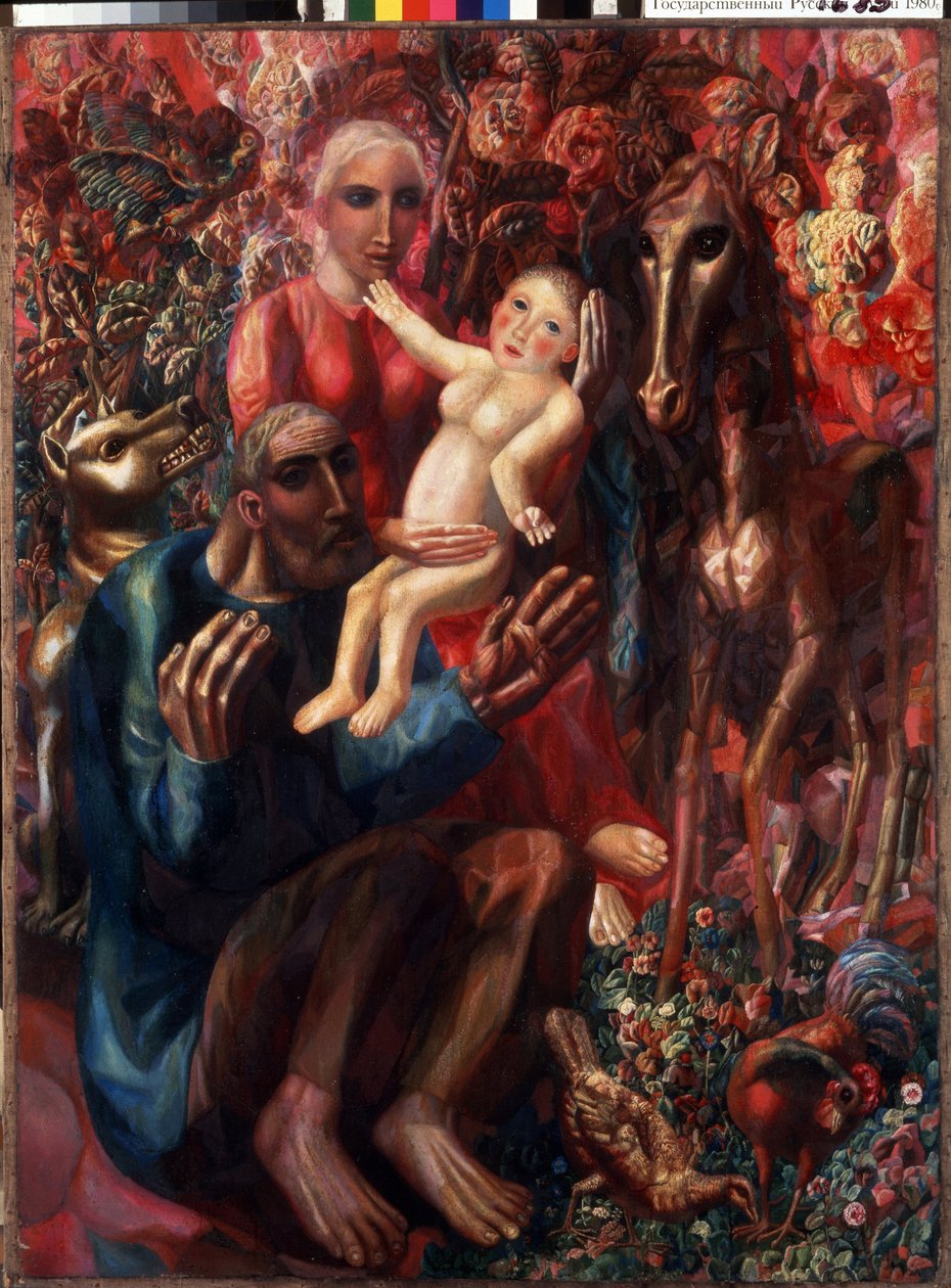 "Svatá rodina"" Obraz Pavla Nikolajeviče Filonova (1883-1941) 1914 Státní ruské muzeum, Petrohrad, Rusko od Pawel Nikolajewitsch Filonow
