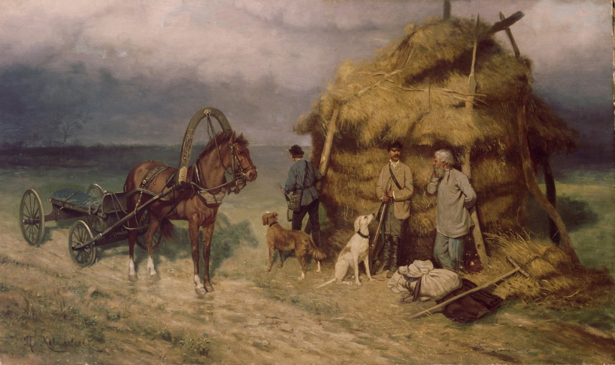Lovce zastihla bouře od Pavel Osipovich Kovalevsky
