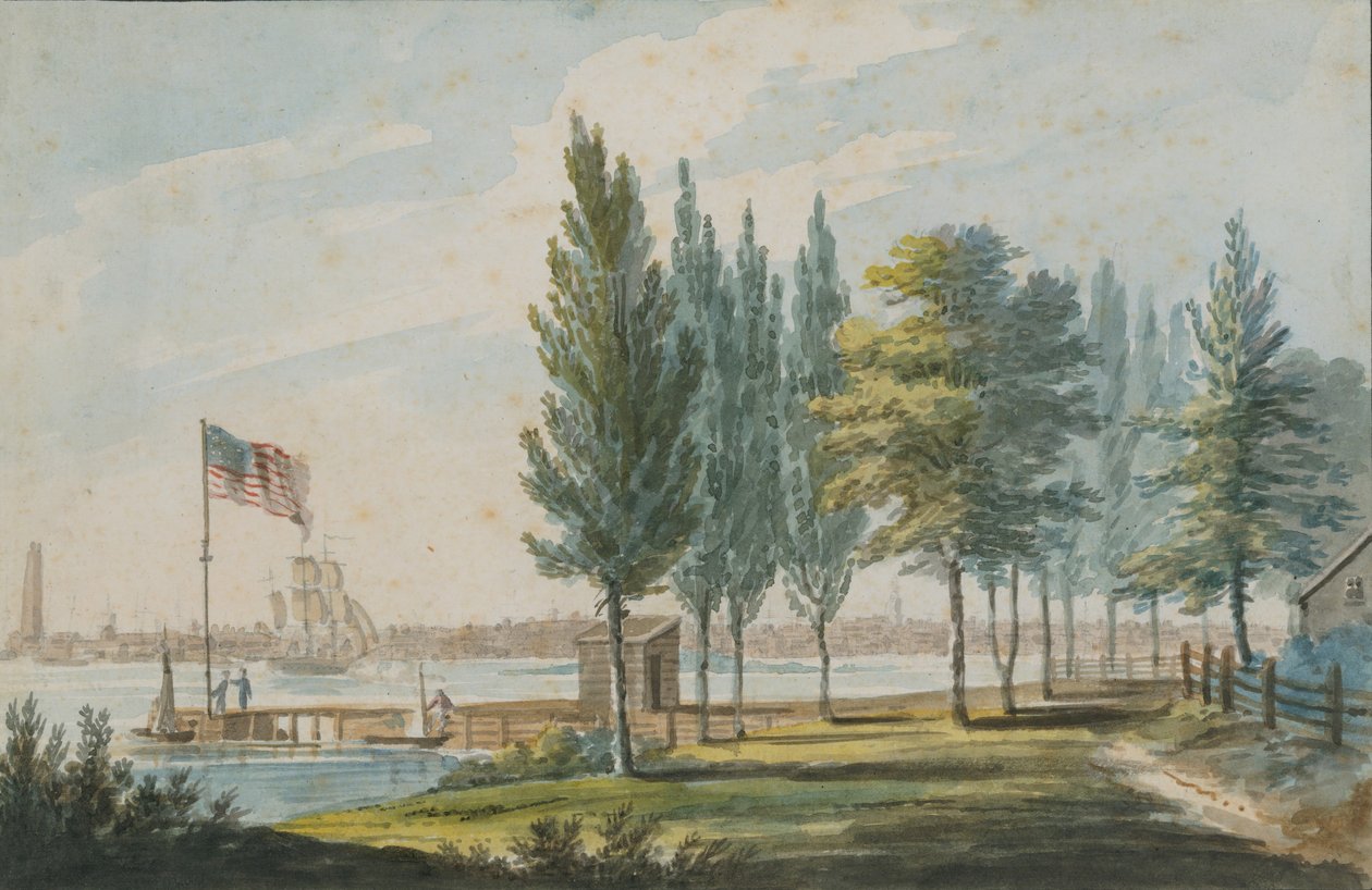 Philadelphia přes řeku Delaware, 1811-ca. 1813. od Pavel Petrovic Svin