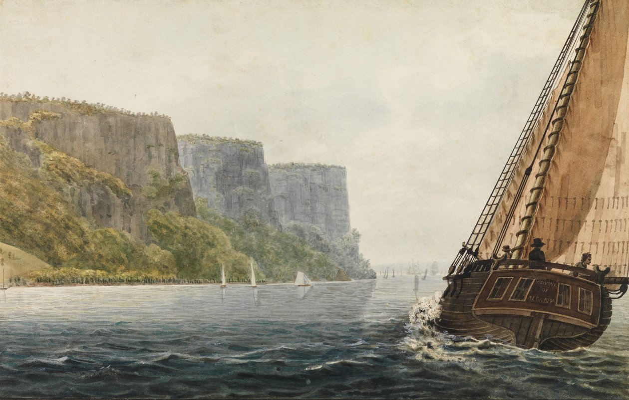 Packet Mohawk of Albany Passing the Palisades, 1811-ca. 1813. od Pavel Petrovic Svin