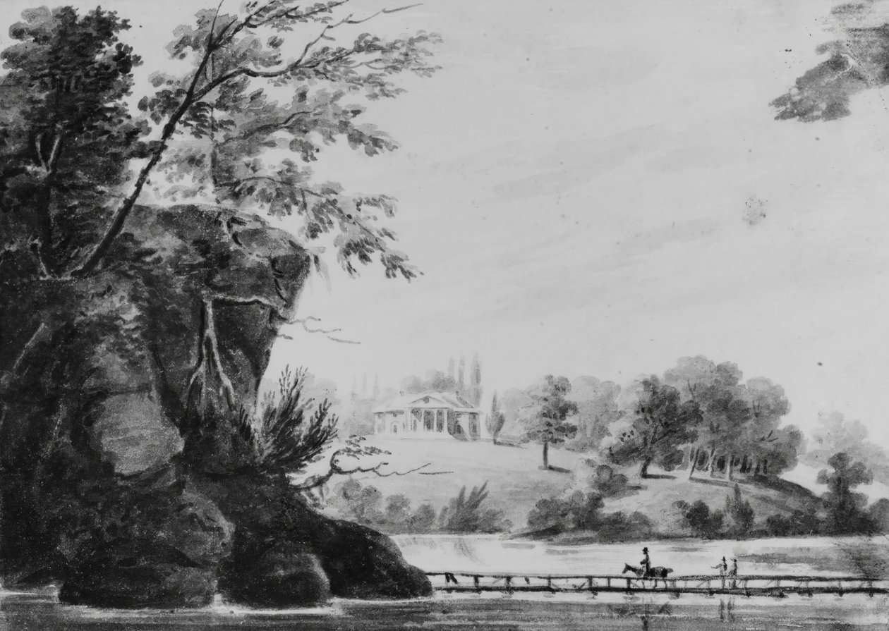 Pohled na Morrisville, venkovský dům generála Moreaua v Pensylvánii..., Pennsylvania, 1811-ca. 1813. od Pavel Petrovic Svin