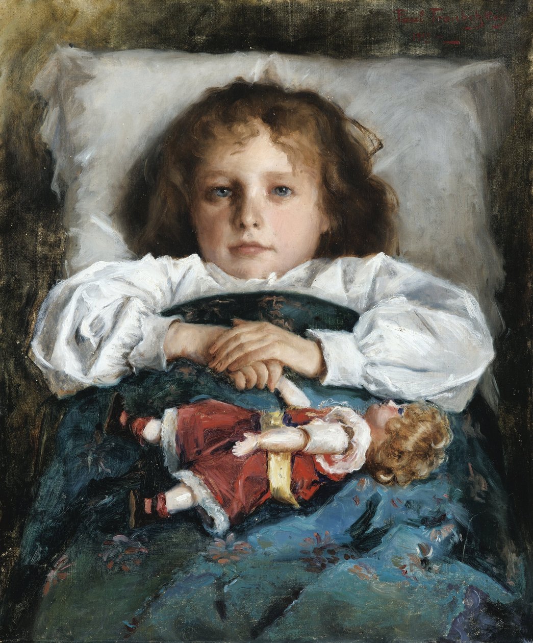 Dítě s panenkou par Trubetskoy (Troubetzkoy), princ Pavel (Paul) Petrovič (1866-1938) od Pavel Petrovic Trubetskoy