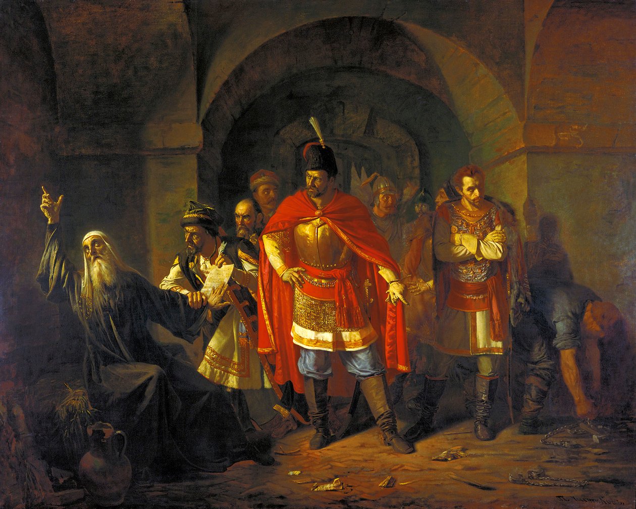Patriarcha Hermogenes odmítá požehnat Polákům, 1860. od Pavel Petrovich Chistyakov