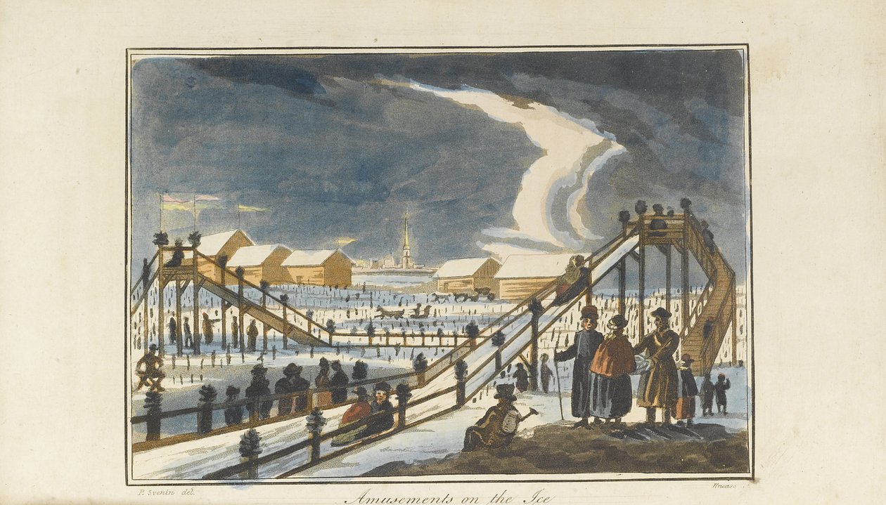 Zábava na ledě, 1813 od Pavel Petrovich Svinyin