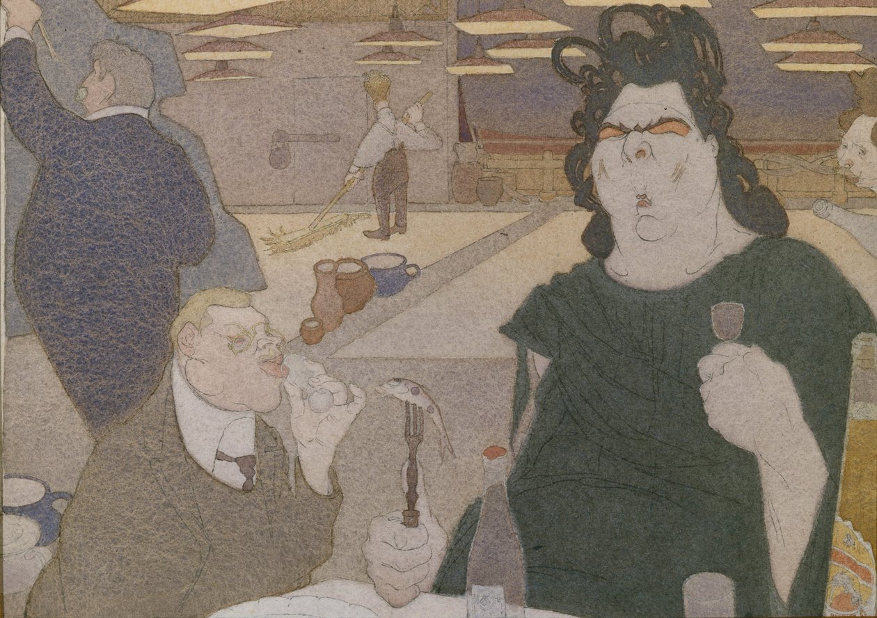 Karikatura Fjodora Šaljapina, 1910 od Pavel Yegorovich Shcherbov