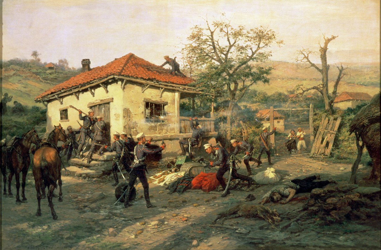 Scéna z rusko-turecké války v letech 1876-77 od Pawel Kowalewsky