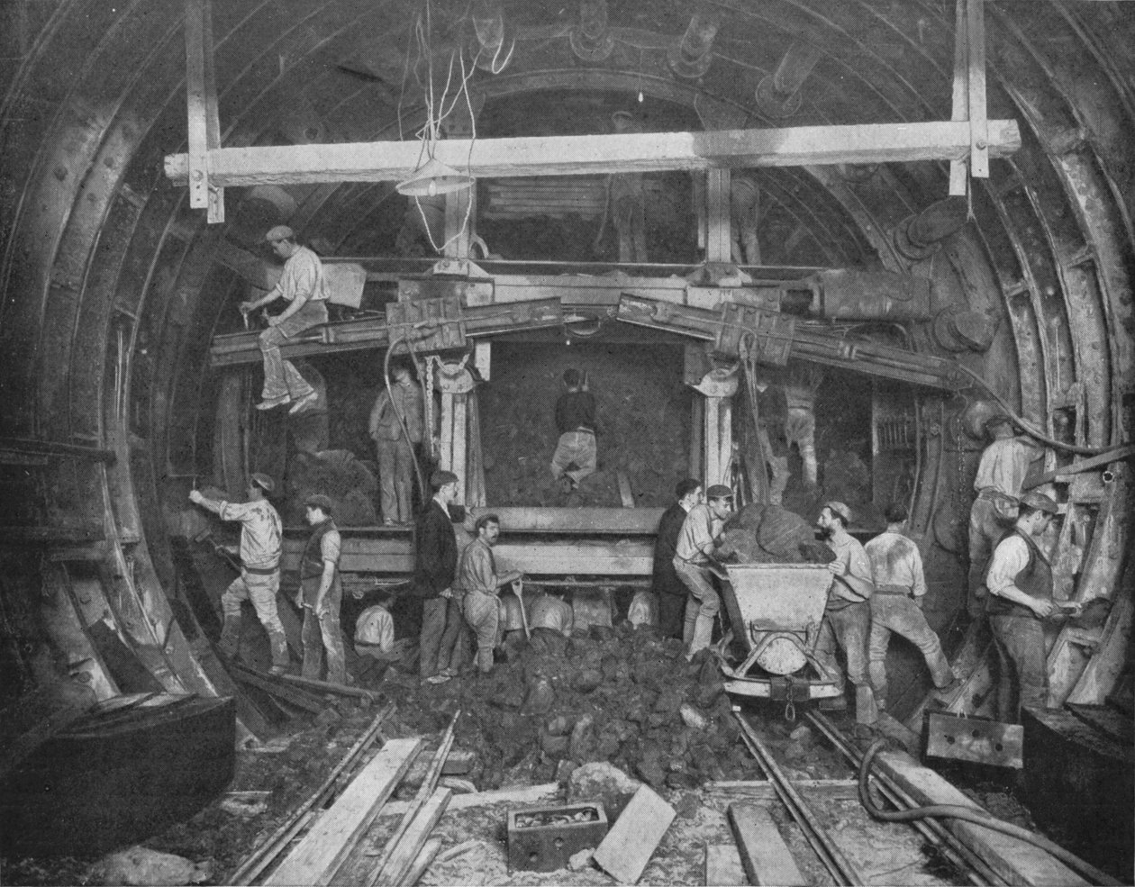 Výkop metra, Great Northern and City Railway, Londýn, c1903 1903 od Pearson and Son Ltd
