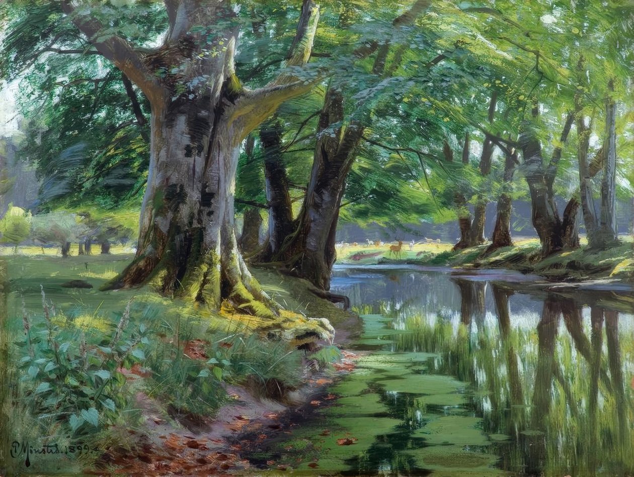P.Mönsted, léto na lesním potoku od Peder Monsted