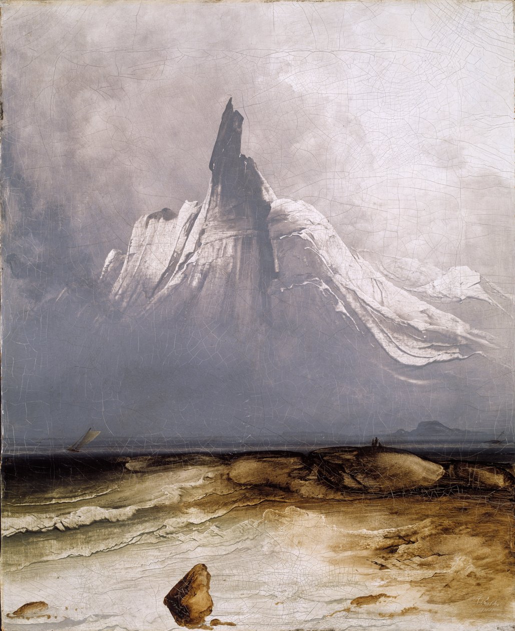 Stetind v mlze od Peder Balke