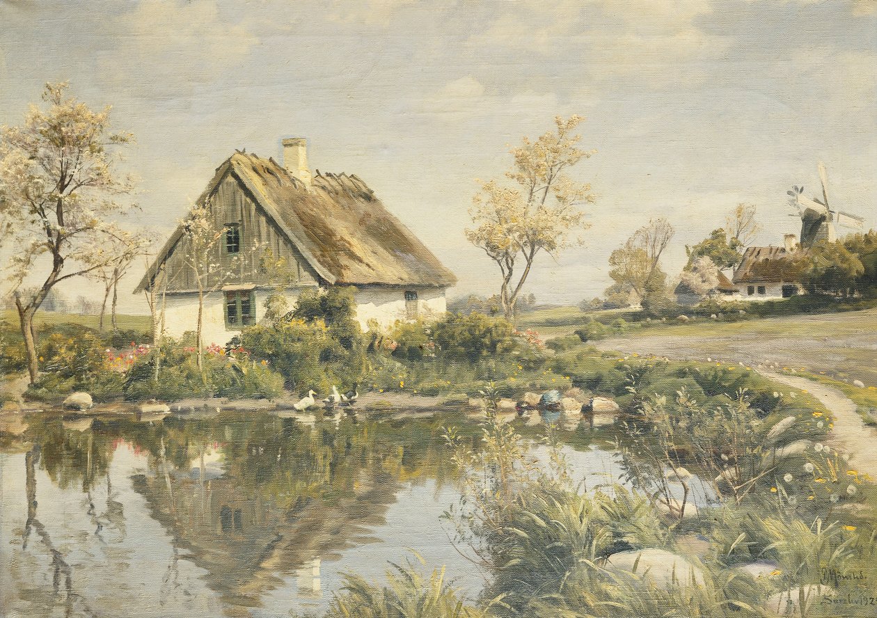 Chata u rybníka od Peder Monsted