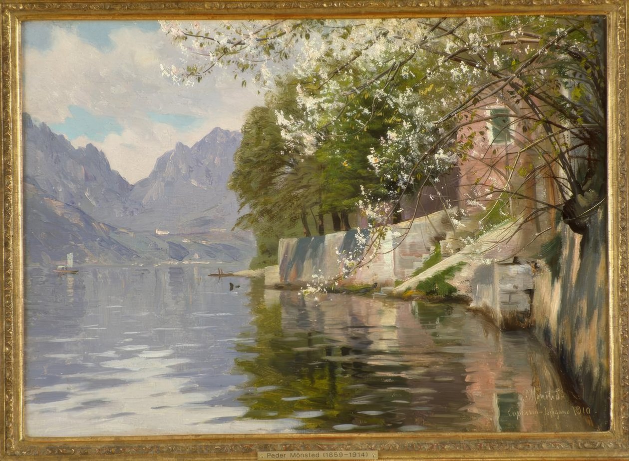 Jarní den na jezeře Lugano od Peder Monsted