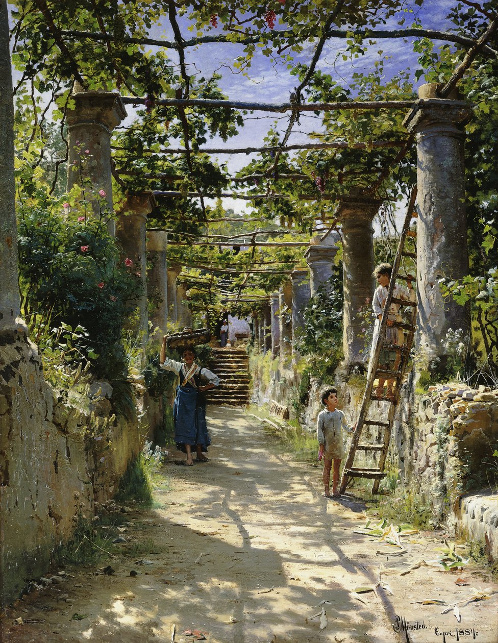 Ve stínu italské pergoly, Teplé odpoledne v Anacapri od Peder Monsted