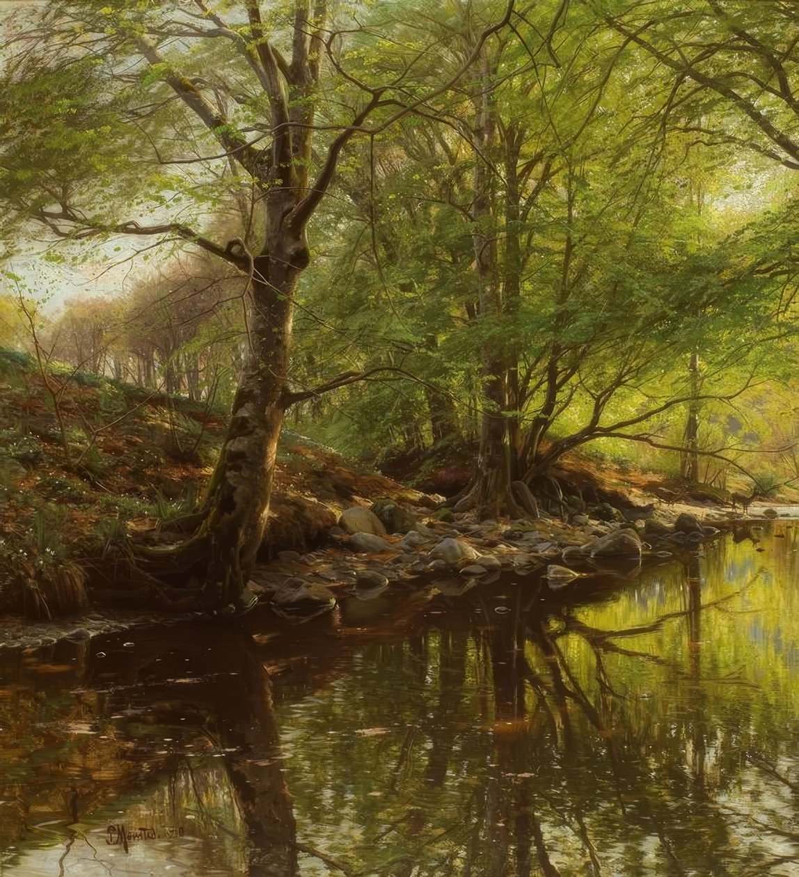 P.Mönsted, Waldbach na jaře od Peder Monsted
