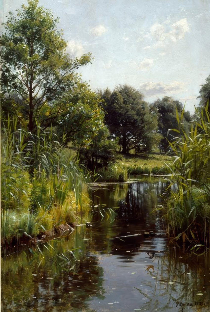 Rákosí na jezeře od Peder Monsted