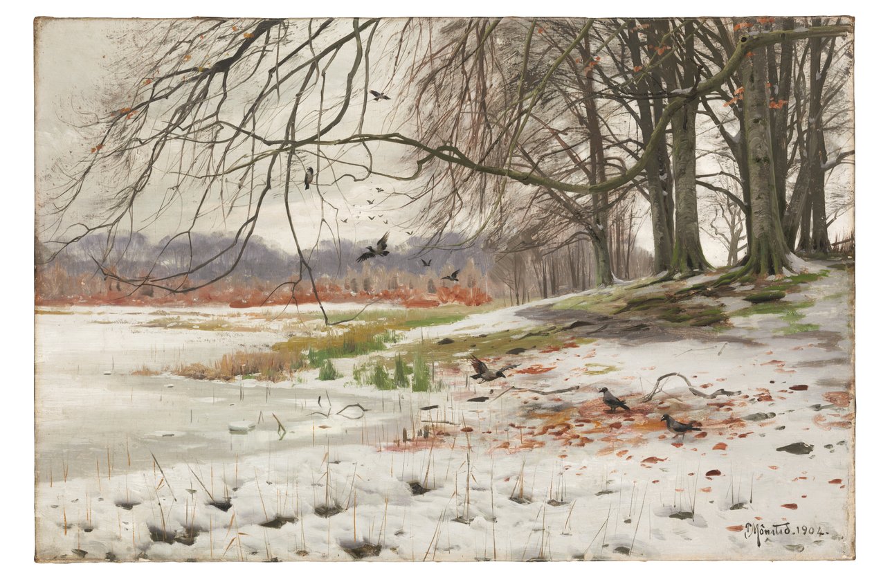 Zasněžená krajina od Peder Monsted