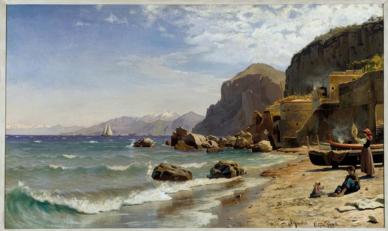 Pláž na Capri od Peder Monsted