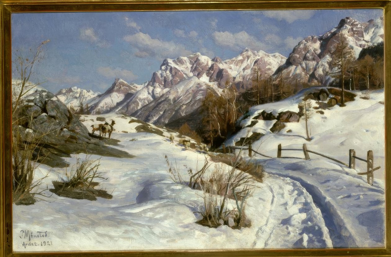 Zima v Engadinu od Peder Monsted