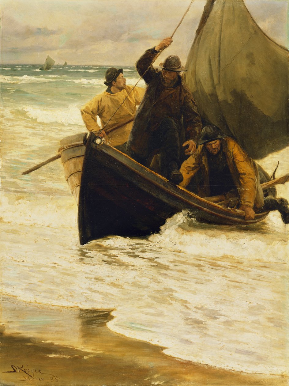 Rybář se vrací domů, Skagen, 1885 od Peder Severin Krøyer