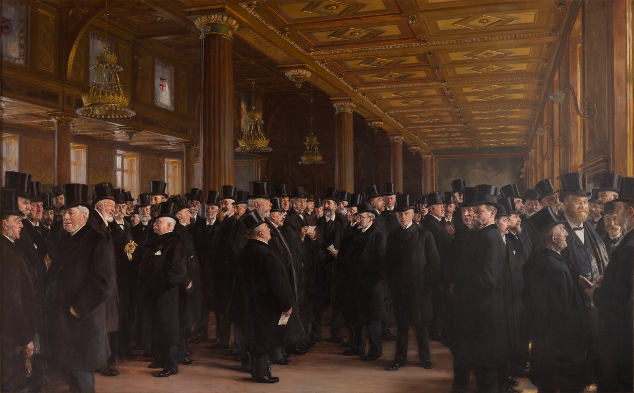 Obrázek burzy cenných papírů nebo Z kodaňské burzy cenných papírů od Peder Severin Krøyer