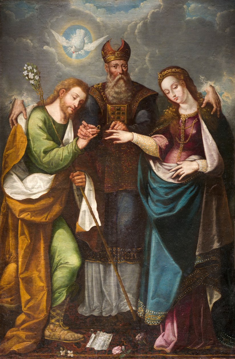 Svatba Panny, 1668 (olej na plátně na dřevěné desce) od Pedro Ramirez