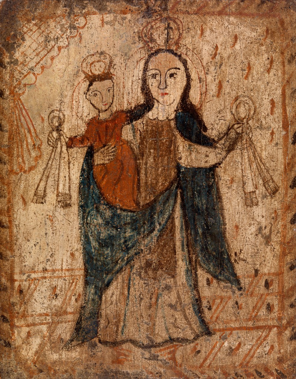 Panny Marie Karmelské, c. 1749-1831 (vodní barva na dřevěné desce) od Pedro Antonio Frésquis