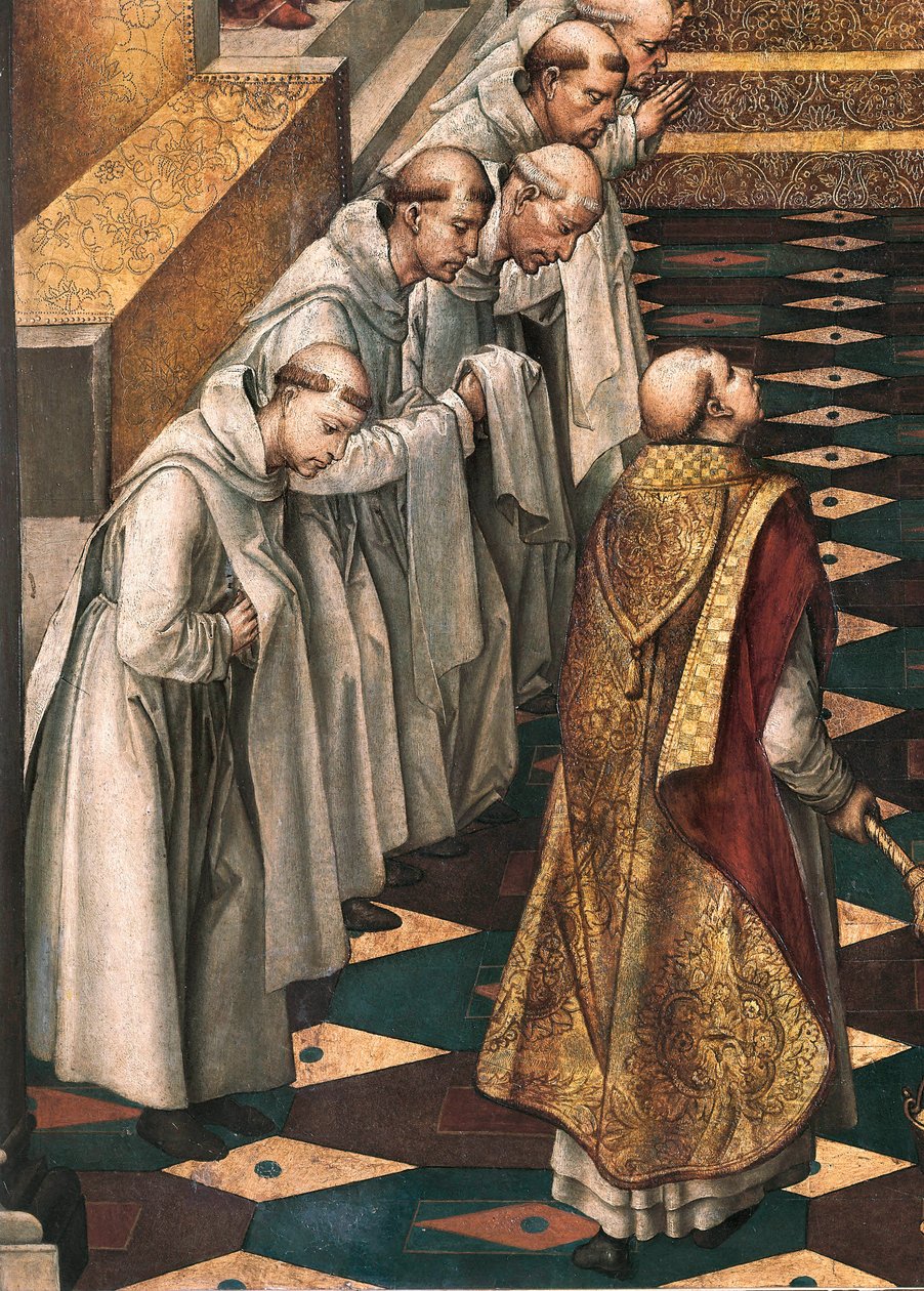 Zjevení Panny Marie komunitě dominikánských mnichů, detail od Pedro Berruguete