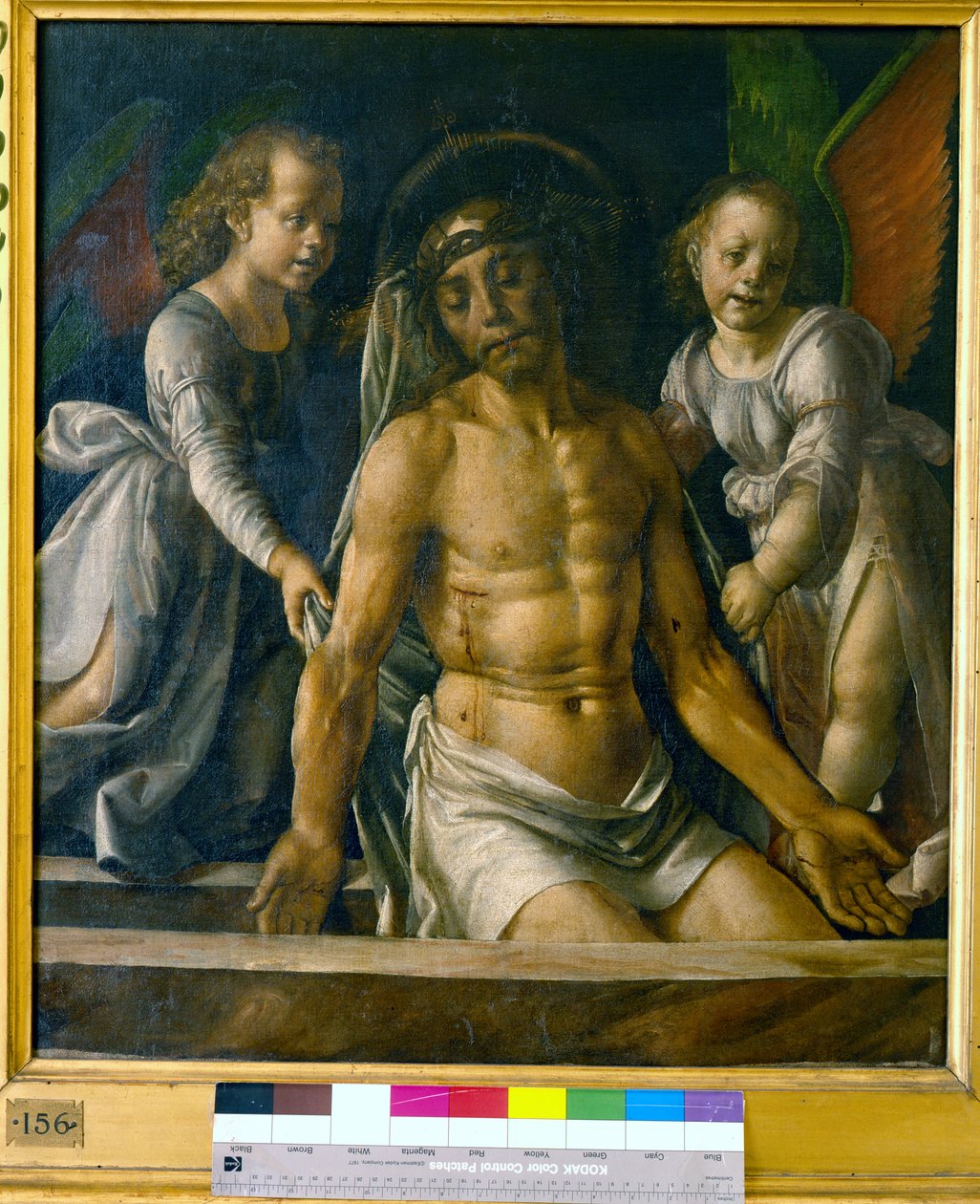 Kristus v hrobě mezi dvěma anděly, kolem roku 1480 od Pedro Berruguete