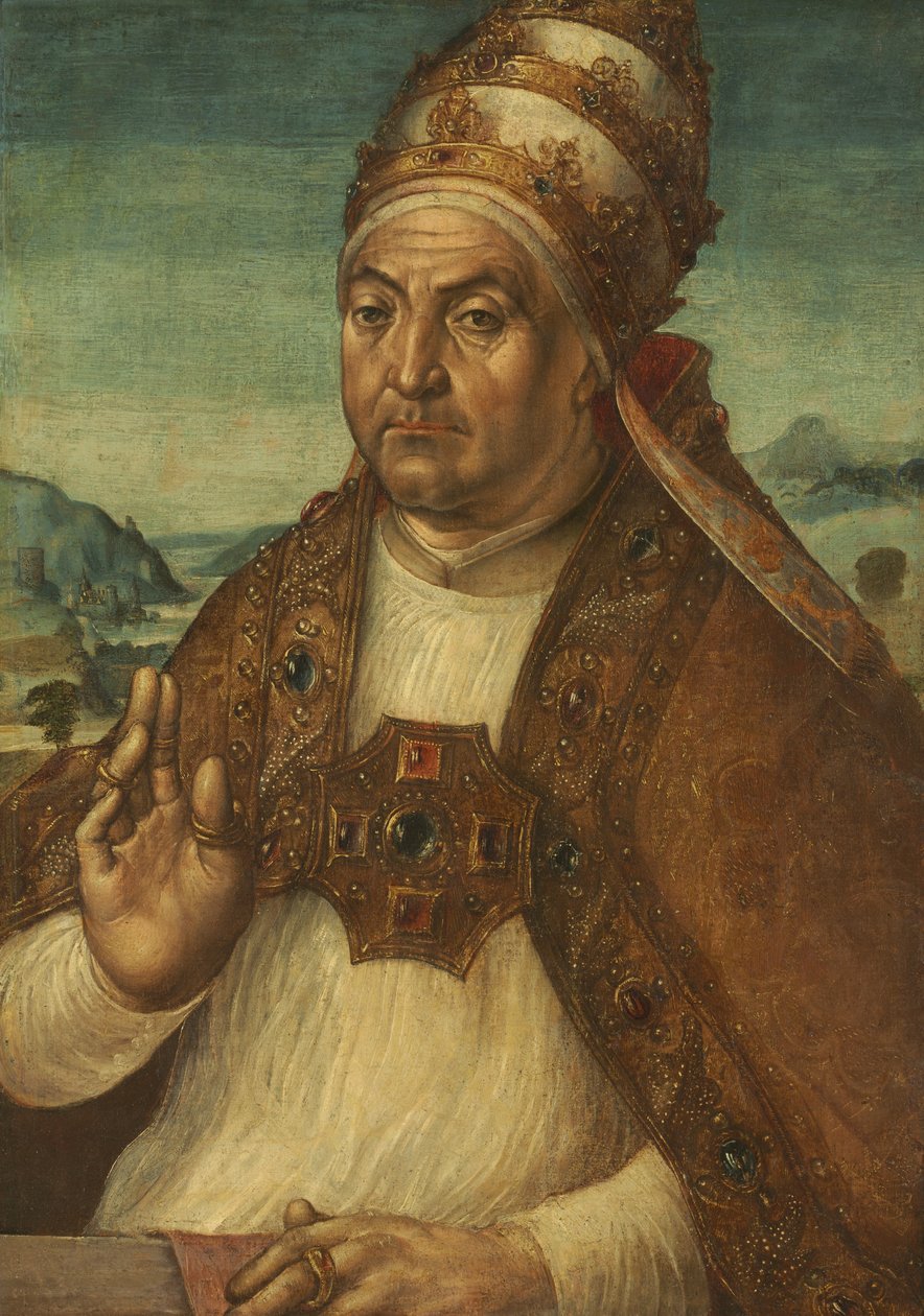 Portrét papeže Sixta IV della Rovere, cca 1500 (olej na dřevě, přeneseno na plátno) od Pedro Berruguete