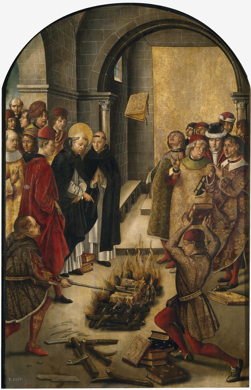 Disputace mezi svatým Dominikem a albigenskými, 1493-1499 od Pedro Berruguete