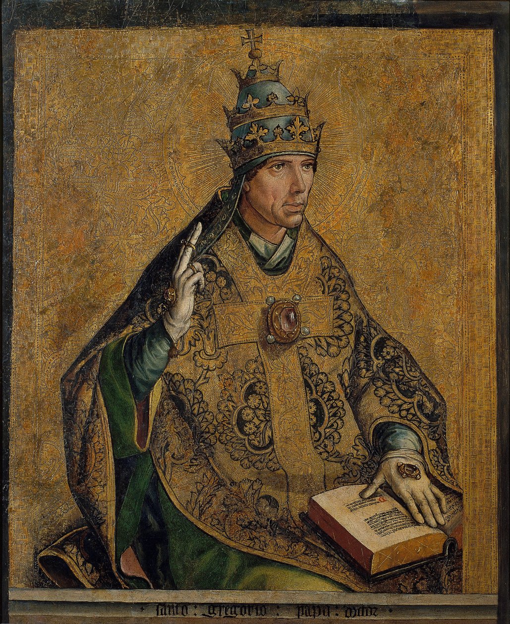 le Pape Gregoire Ier le Grand - Svatý Řehoř Veliký - Berruguete, Pedro (1450-1503) - c. 1495 - Olej na dřevě - 85,5x70 - Národní muzeum umění Katalánska, Barcelona od Pedro Berruguete