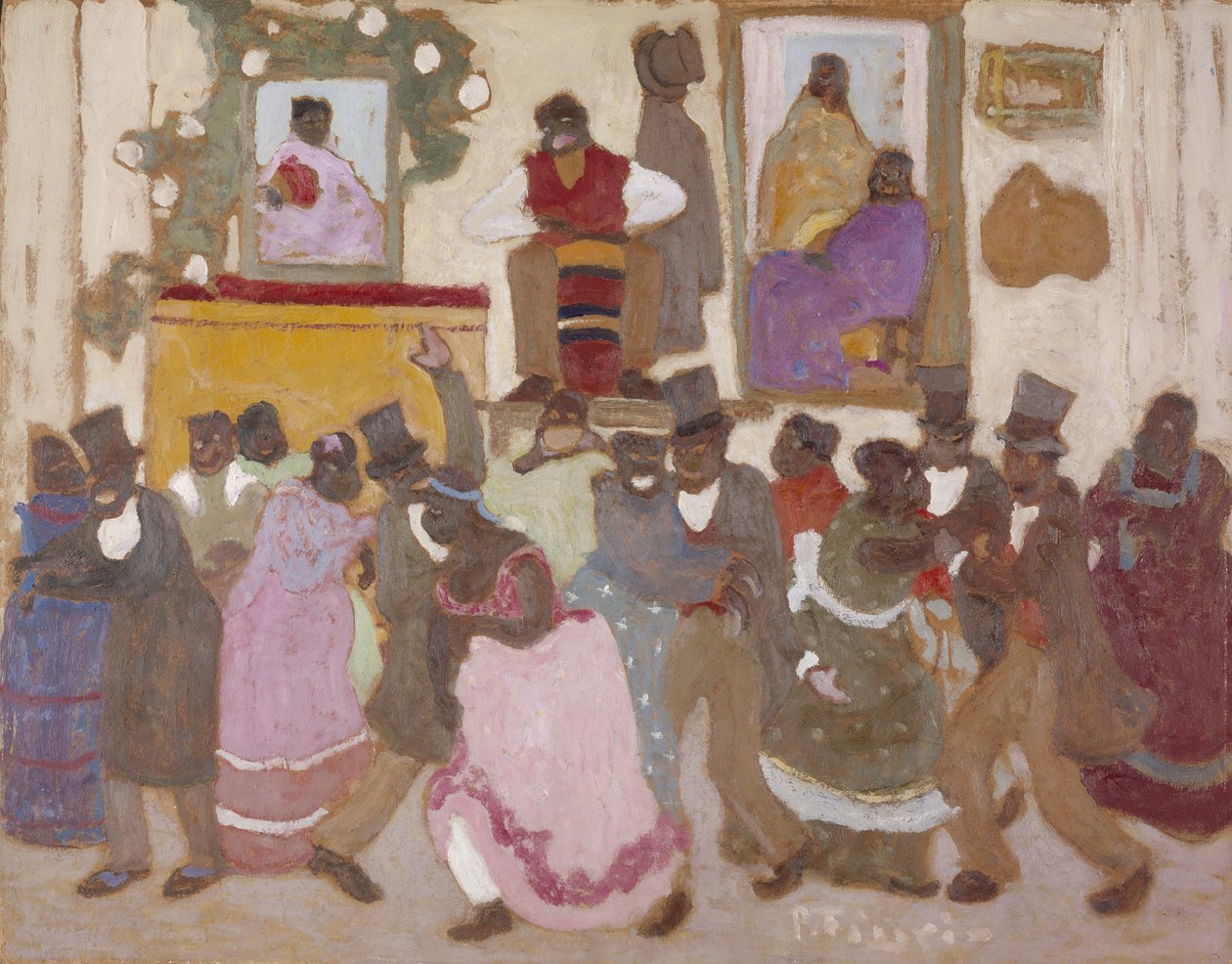 Tančící lidé: (olej na desce). od Pedro Figari