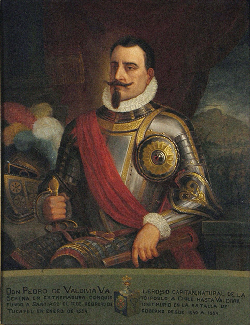 Portrét Pedra de Valdivia, 1874 od Pedro León Carmona