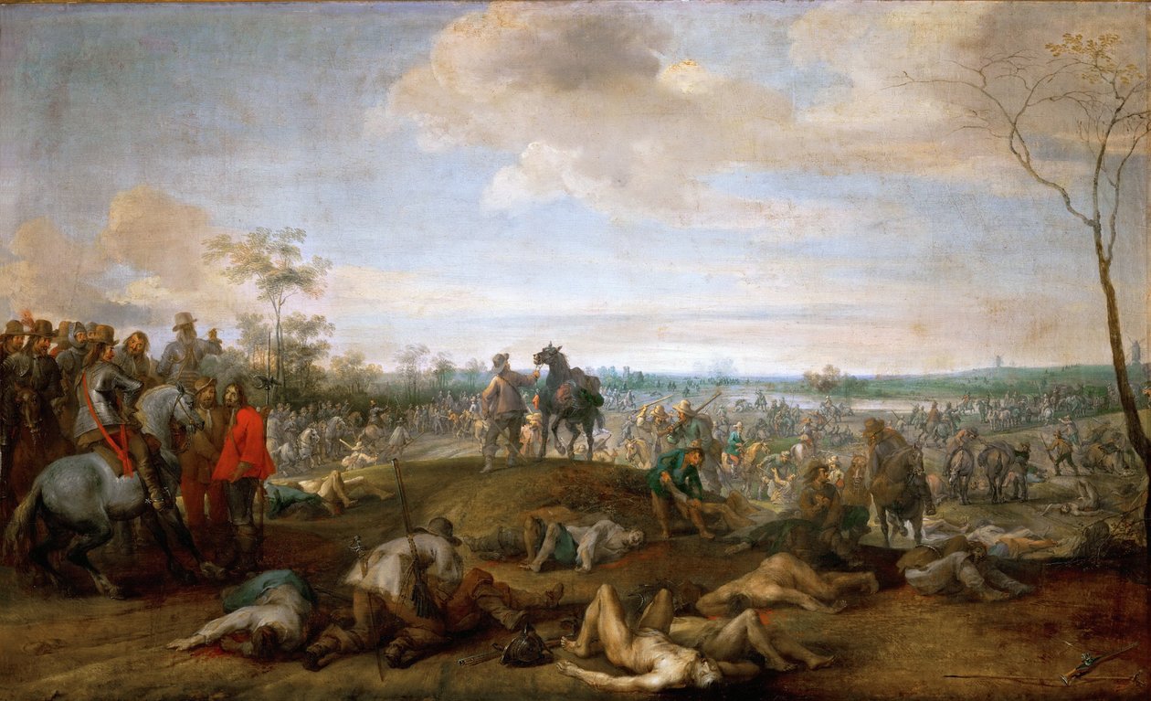 Scene de bataille, guerre de trente ans - Battlefield. Scéna z třicetileté války, Snayers, Pieter (1592-1667). Olej na plátně, před 1659. Rozměr: 75x121 cm. Uměleckohistorické muzeum, Vienne od Peeter Snayers