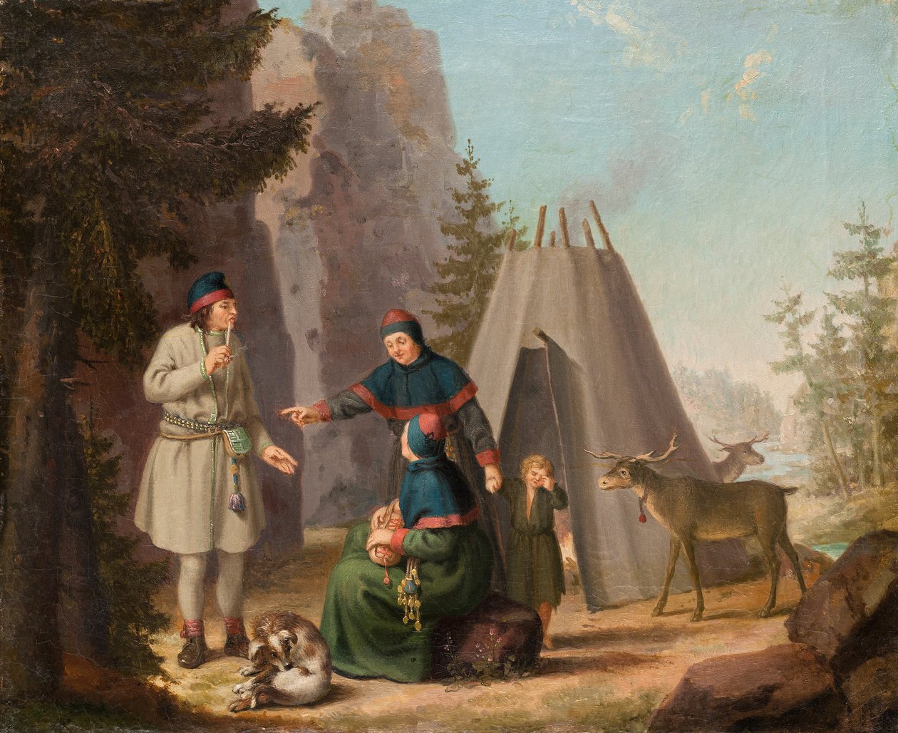 Kostýmy Laponců, kolem roku 1800 (olej na plátně) od Pehr Hilleström