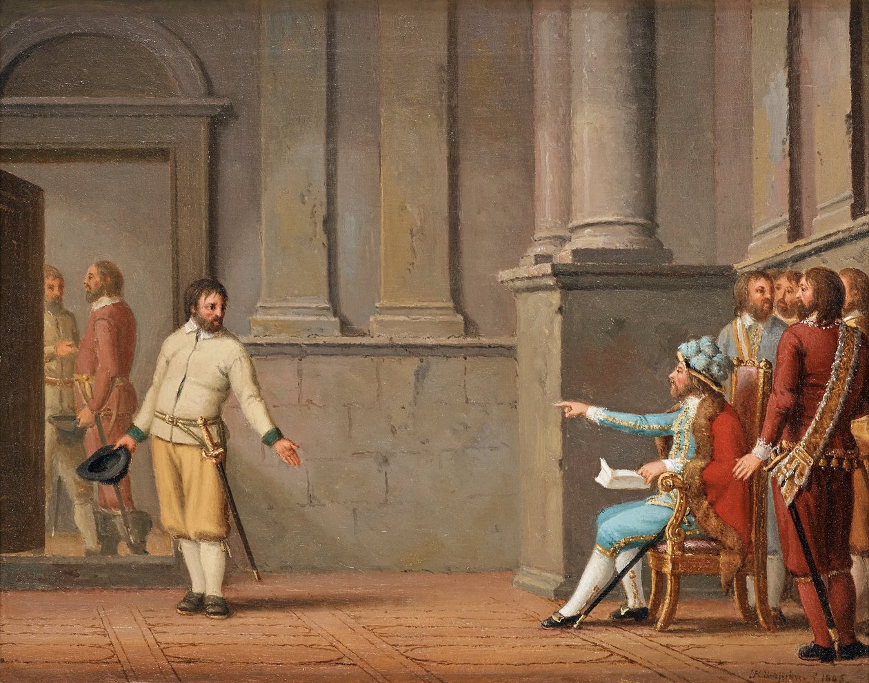 Engelbrekt Engelbrektsson před Eirikem III, 1805 od Pehr Hilleström