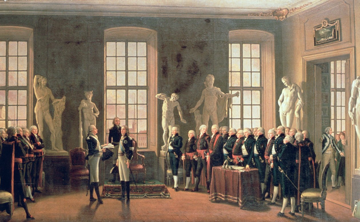 Návštěva Gustava IV Adolfa na Akademii výtvarných umění v roce 1797 od Pehr Hilleström