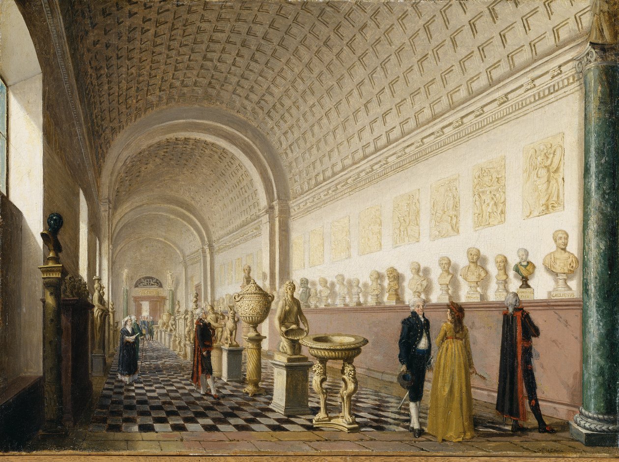 Vnitřní galerie Královského muzea v Královském paláci, Stockholm, 1796 od Pehr Hilleström