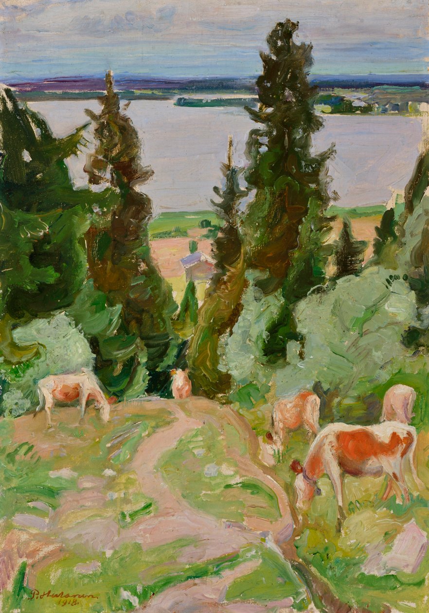 Krávy ve Väisälänmäki od Pekka Halonen